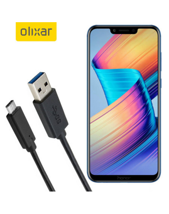 Olixar USB-C Honor Play Charging Cable - Black 1m