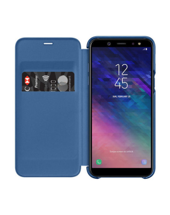 Official Samsung Galaxy A6 2018 Wallet Cover Case - Blue