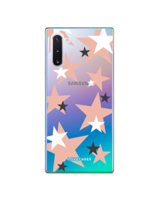 LoveCases Samsung Note 10 Pink StarDesign Clear Phone Case