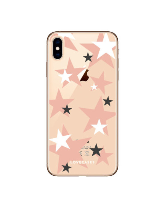 LoveCases iPhone XS Max Pink Star Clear Phone Case