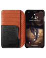 Vaja Wallet LP iPhone XS Max Premium Leather Case - Black / Tan