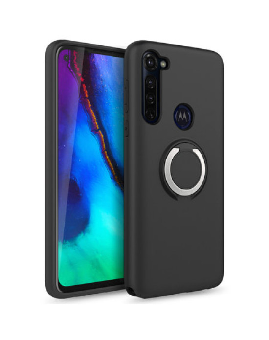Zizo Revolve Series Motorola Moto G Stylus Ring Case - Magnetic Black