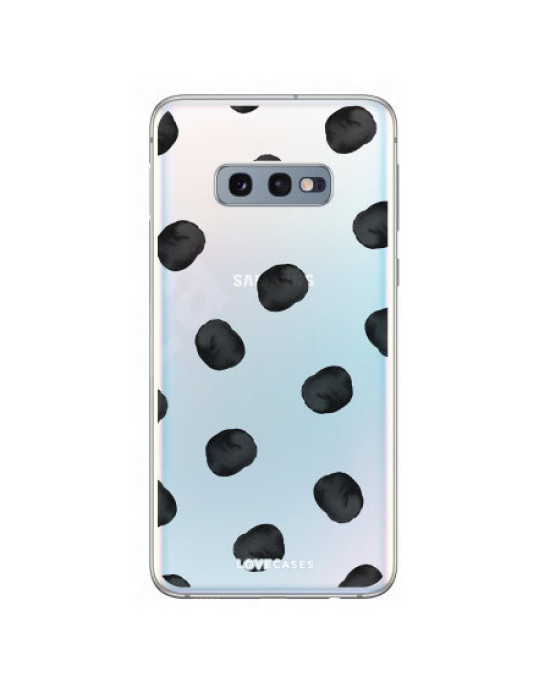 LoveCases Samsung S10e Polka Phone Case - Clear Multi