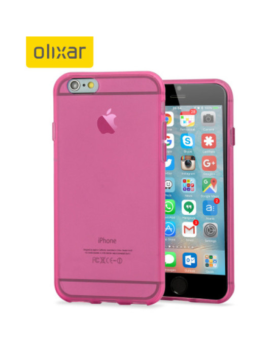 Olixar FlexiShield iPhone 6S Plus Gel Case - Pink