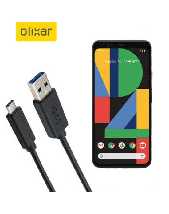 Olixar USB-C Google Pixel 4 Charging Cable - Black 1m