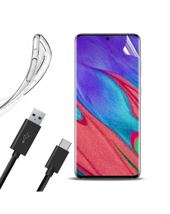 Olixar Essential Samsung S20 Ultra Case, Screen Protector & Cable Pack
