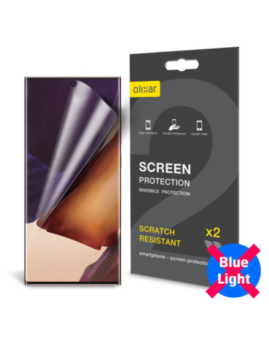 Olixar Samsung Note 20 Ultra Anti-Blue Light Screen Protector 2 Pack