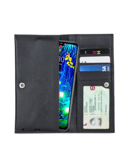 Olixar Primo Genuine Leather LG V50 ThinQ 5G Wallet Case - Black Olixar Primo Genuine Leather LG V50 ThinQ 5G Wallet Case - Black