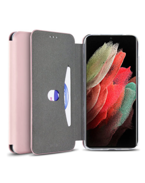 Olixar Soft Silicone Samsung Galaxy S21 Ultra Wallet Case - Pink