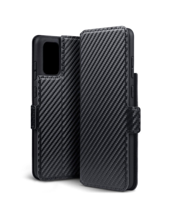 Terrapin Low Profile PU Leather Wallet Case - Black Carbon Fibre Texture for Sam
