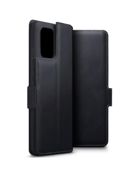 Terrapin Samsung Galaxy A91 Low Profile Genuine Leather Wallet Case - Black