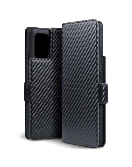 Terrapin Samsung Galaxy A91 Low Profile PU Leather Wallet Case - Black Carbon Fi