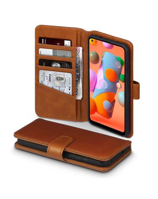 Terrapin Samsung Galaxy A11 - Real Leather Wallet Case - Cognac