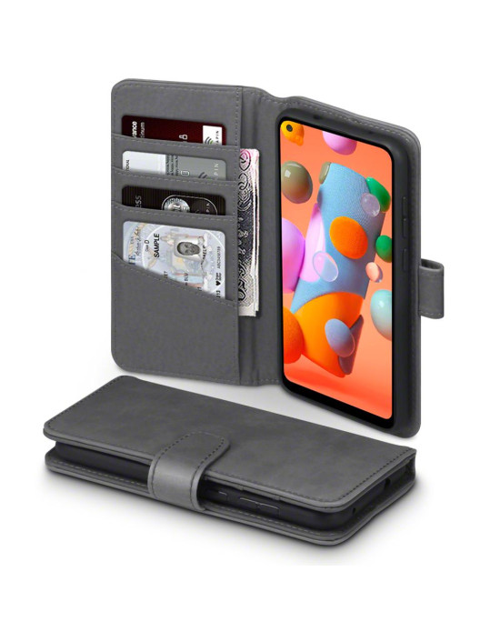 Terrapin Samsung Galaxy A11 - Real Leather Wallet Case - Grey