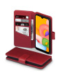 Terrapin Real Leather Wallet Case for Samsung Galaxy A01 - Red