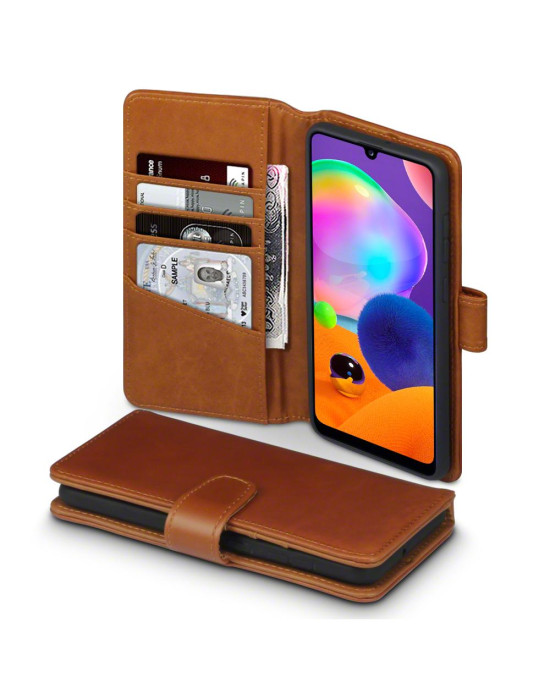 Terrapin Samsung Galaxy A31 Real Leather Wallet Case - Cognac