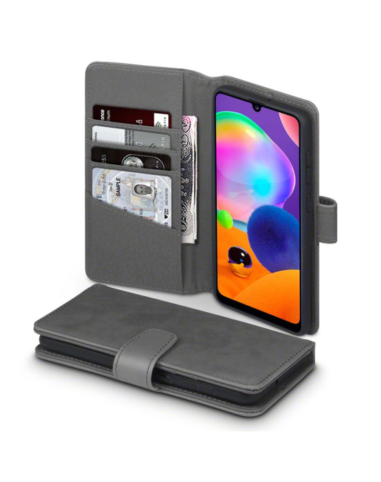 Terrapin Samsung Galaxy A31 Real Leather Wallet Case - Grey