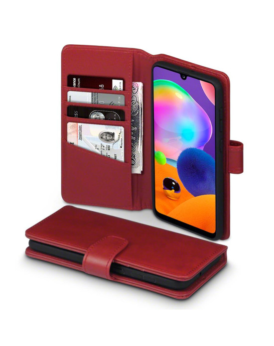 Terrapin Samsung Galaxy A31 Real Leather Wallet Case - Red