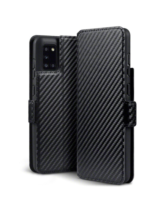Terrapin Samsung Galaxy A31 Low Profile PU Leather Wallet Case - Black Carbon Fi