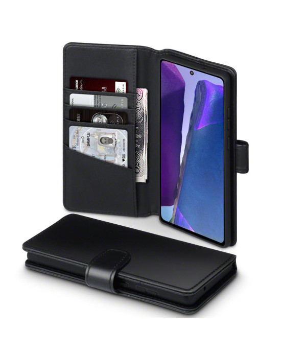 Terrapin Real Leather Wallet Case - Black for Samsung Galaxy Note 20
