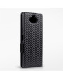 Terrapin Sony Xperia 20 Low Profile PU Leather Wallet Case - Black Carbon Fibre 