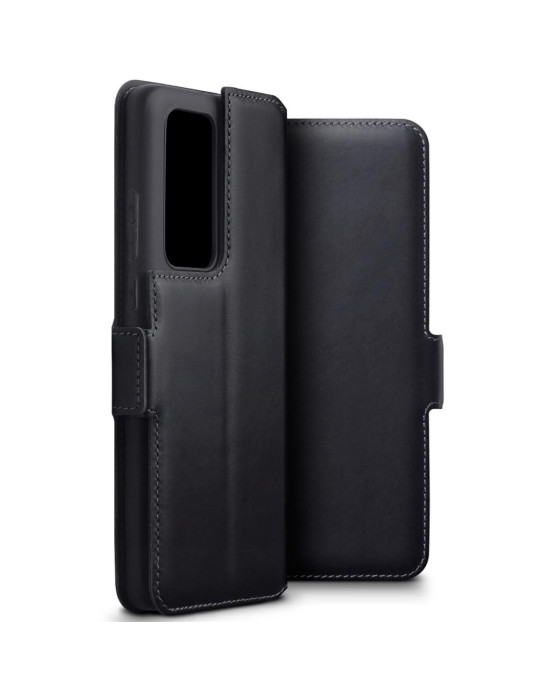 Terrapin Huawei P40 Pro Low Profile Genuine Leather Stand Wallet - Black