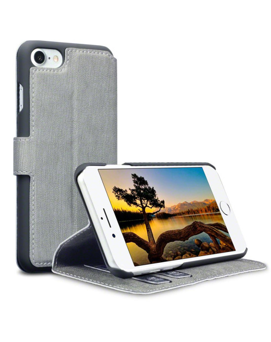 Terrapin Low Profile PU Leather Wallet Case for Apple iPhone 7/8 - Grey