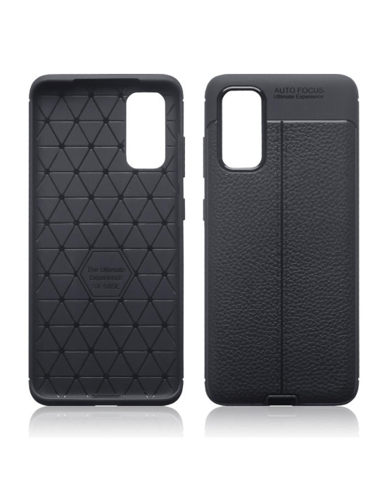 Terrapin Leather Texture TPU Gel Case - Black for Samsung Galaxy S20