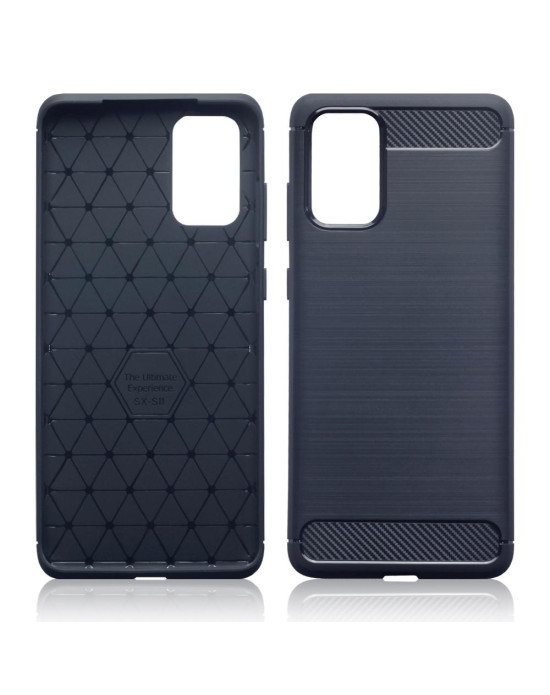 Terrapin Carbon Fibre Brushed Effect TPU Gel Case - Dark Blue for Samsung Galaxy