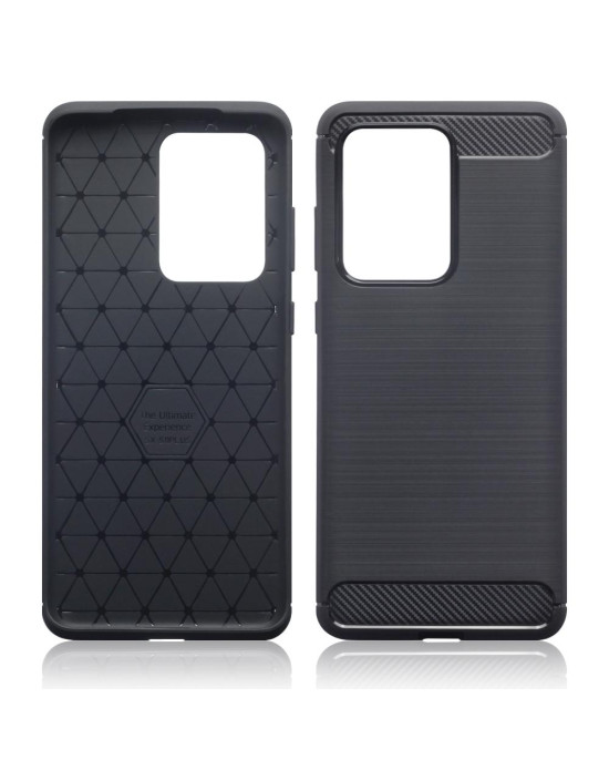 Terrapin Carbon Fibre Brushed Effect TPU Gel Case - Black for Samsung Galaxy S20