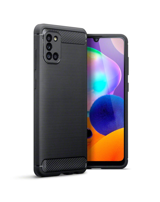 Terrapin Carbon Fibre Effect TPU Gel Case for Samsung Galaxy A31 - Black