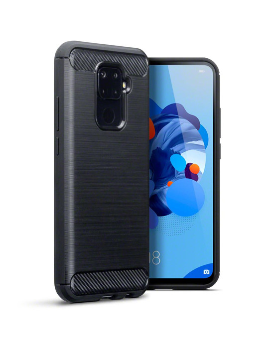 Terrapin Huawei Mate 30 Lite Carbon Fibre Design TPU Gel Case - Black