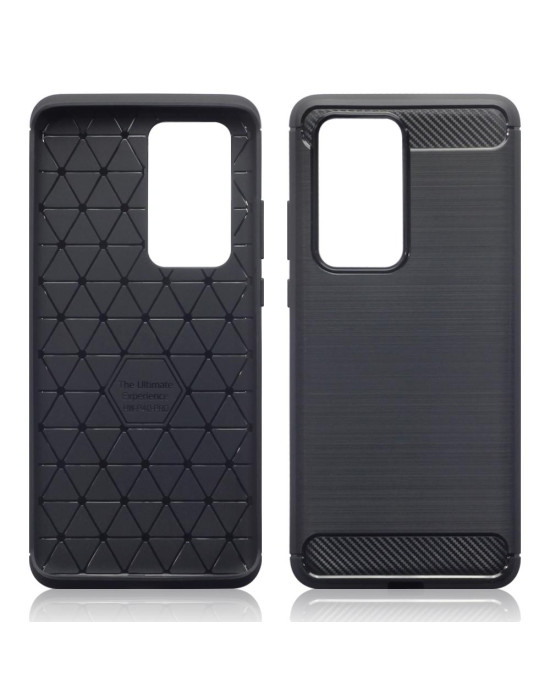 Terrapin Huawei P40 Pro Carbon Fibre Brushed Effect TPU Gel Case - Black