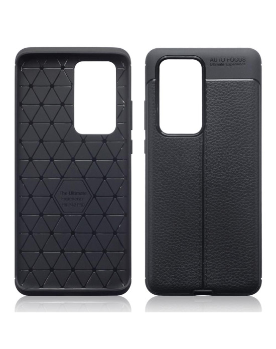 Terrapin Huawei P40 Pro Leather Texture Design TPU Gel Case - Black