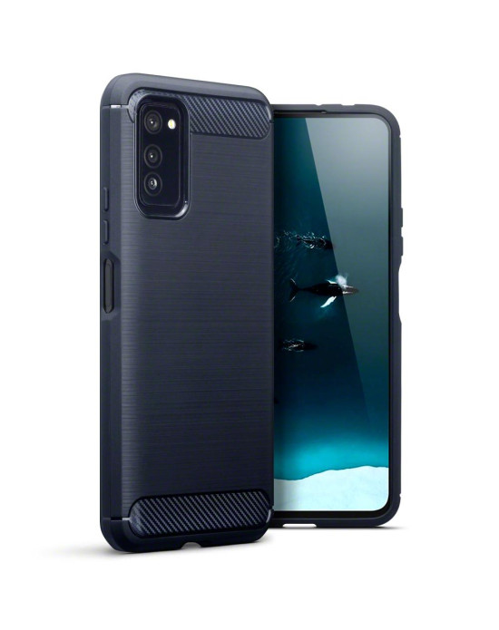 Terrapin Huawei Honor V30 Carbon Fibre Brushed Effect TPU Gel Case - Dark Blue