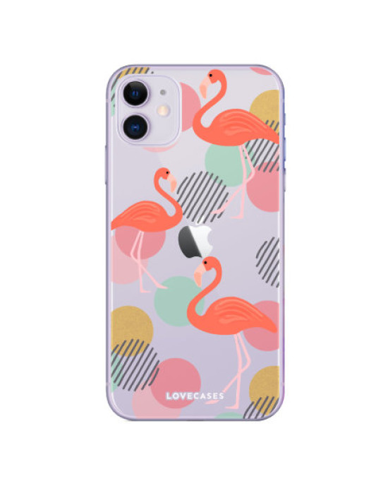 LoveCases iPhone 11 Flamingo Phone Case - Clear Multi