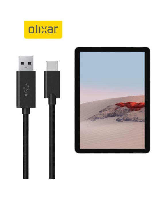 Olixar USB-C Microsoft Surface Go 2 Charging Cable - Black 1m