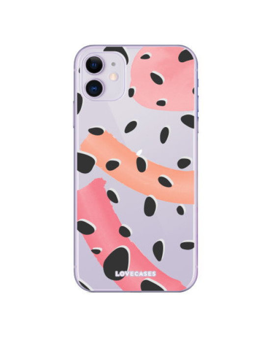 LoveCases iPhone 11 Abstract Polka Case - Clear Multi