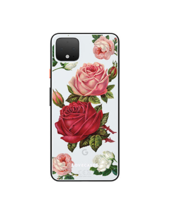 LoveCases Google Pixel 4 XL Roses Clear Phone Case LoveCases Google Pixel 4 XL Roses Clear Phone Case