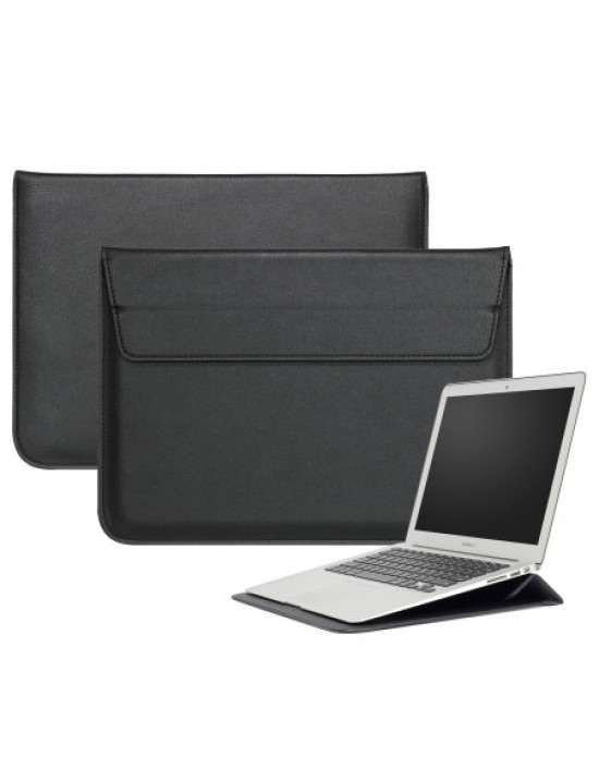 Olixar Leather-Style Universal 13" Laptop Sleeve With Stand - Black