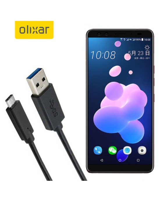 Olixar USB-C HTC U12 Plus Charging Cable - Black 1m Olixar USB-C HTC U12 Plus Charging Cable - Black 1m