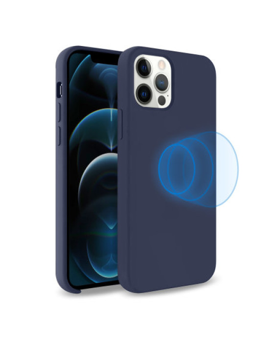 Olixar iPhone 12 Pro MagSafe Compatible Silicone Case - Deep Blue