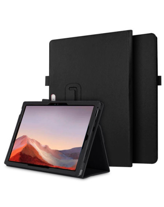 Olixar Leather-style Microsoft Surface Pro 7 Stand Case - Black