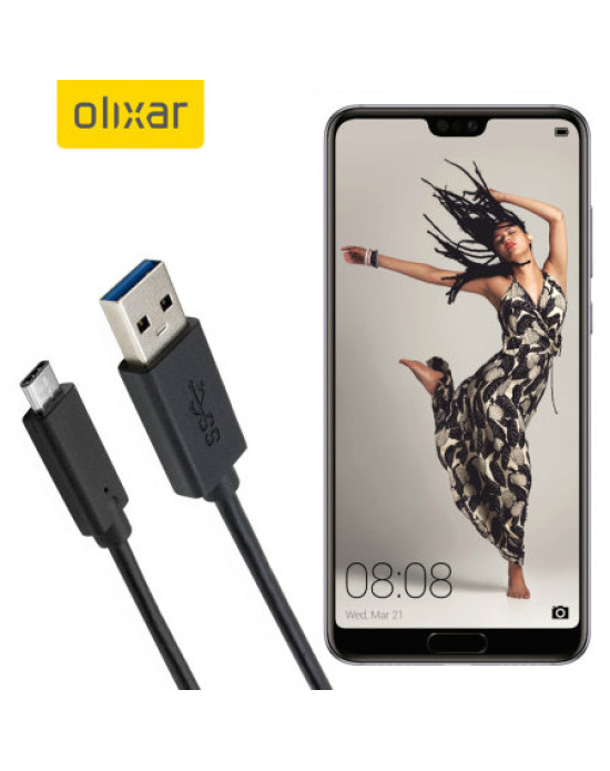 Olixar USB-C Huawei P20 Pro Charging Cable - Black 1m Olixar USB-C Huawei P20 Pro Charging Cable - Black 1m