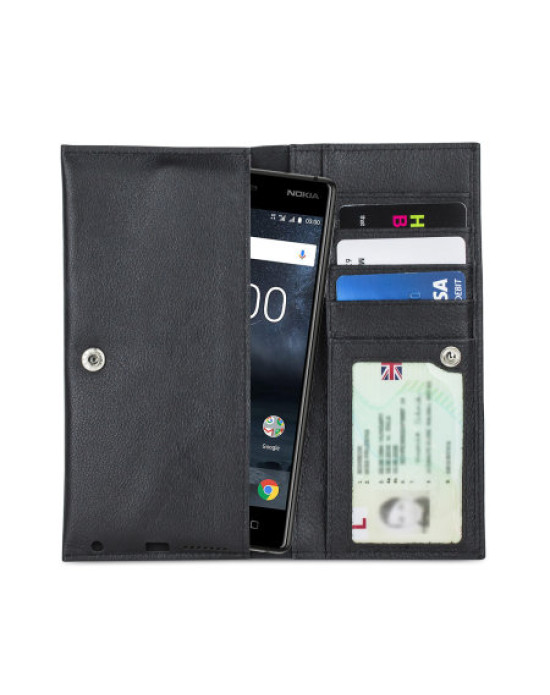 Olixar Primo Genuine Leather Nokia 3 Pouch Wallet Case - Black