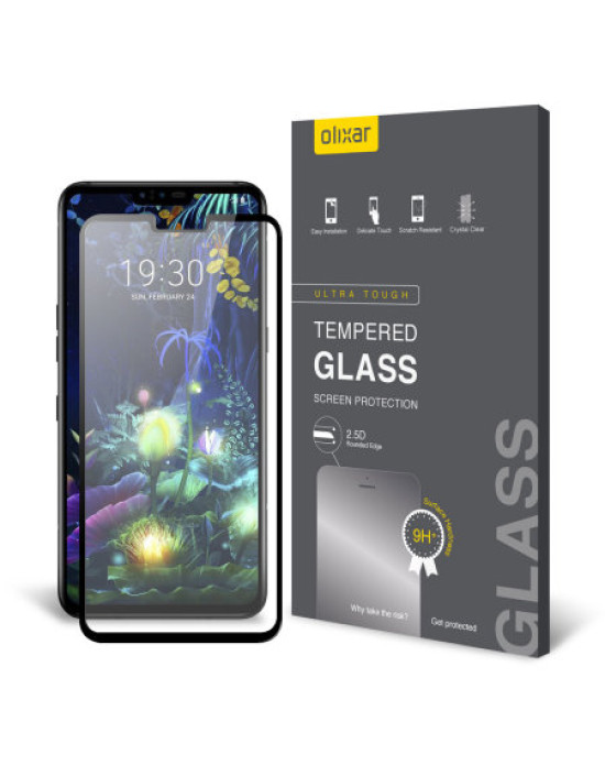 Olixar LG V50 ThinQ Full Cover Glass Screen Protector - Black