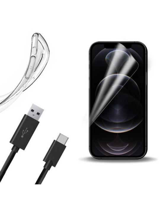 Olixar Essential iPhone 12 Pro Case, Screen Protector & Cable Pack