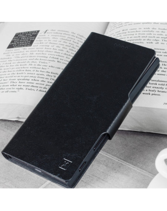 Olixar Leather-Style Samsung Galaxy A8 Plus Wallet Stand Case - Black