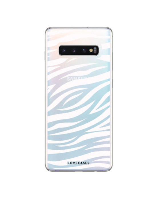 LoveCases Samsung S10 Zebra Phone Case - Clear White