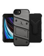 Zizo Bolt Series iPhone 8 / 7 Tough Case & Belt Clip - Grey / Black